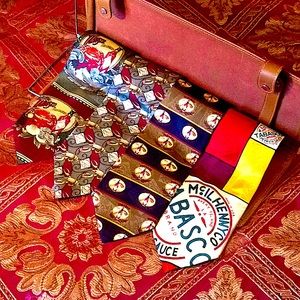 3/$15 Vintage Tabasco Silk Ties | Lot of 4